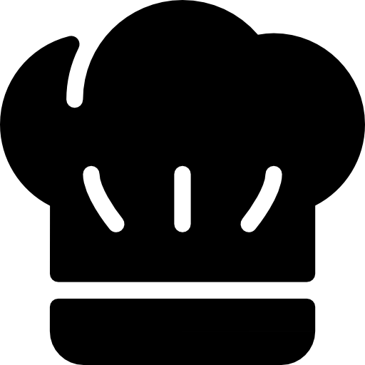 Silhouette of a traditional chef’s hat with a rounded top and flat base, symbolizing cooking, culinary expertise, and professional kitchen culture.