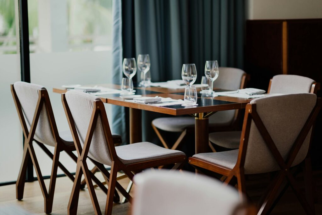 Restaurant Interior Design : Natural materials integrated for durability and aesthetic appeal