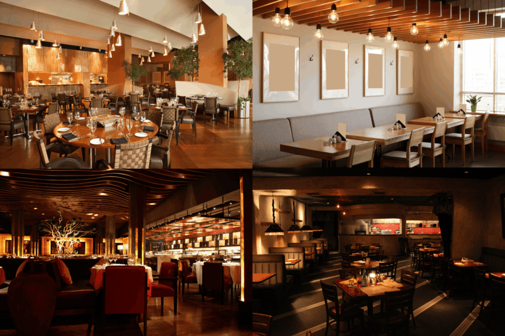 A collage of four stylish restaurant interiors in Singapore, showcasing the work of renovation contractors Singapore with exceptional interior design expertise. From modern dining space with greenery to minimalist cafes, luxurious fine‑dining settings, and cozy industrial‑style eateries, these restaurant design projects highlight the skill of the best renovation contractors. Ideal for homeowners and business owners seeking to connect homeowners with trusted renovation contractors for home renovation, offices, or HDB upgrades, each project reflects careful detail, reliable service, and the ability to transform and achieve inspired results. Whether designing a flat, house, hdb, or commercial building project, these contractors deliver specialty solutions to suit every client and food concept. With a team offering world‑class expertise, transparent cost planning, and strong reviews, they help clients search, refer, and submit ideas that truly matter. These featured designs prove that with the right partner, any renovation can become a home or business masterpiece.
