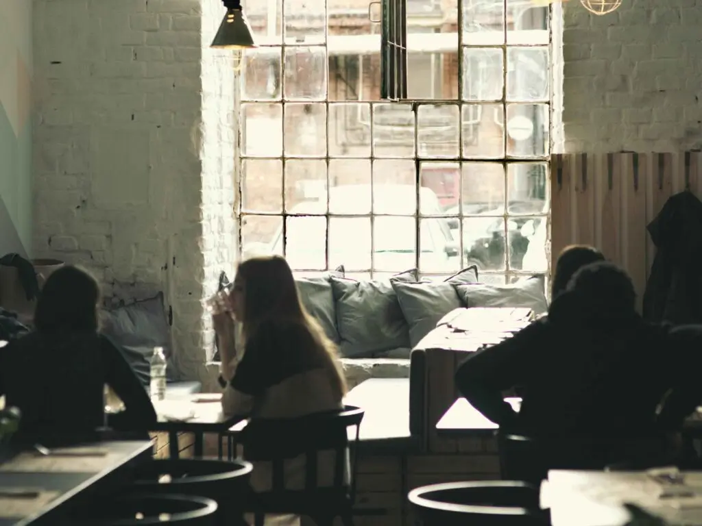 A restaurant with a perfect example of using natural light.
