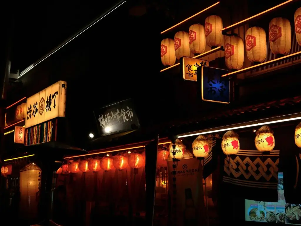 A dimly lit restaurant, showcasing its use of strip lighting.