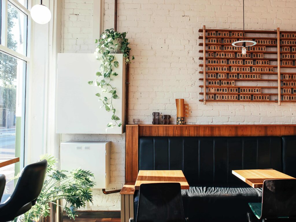 A restaurant with an excellent example of natural light.