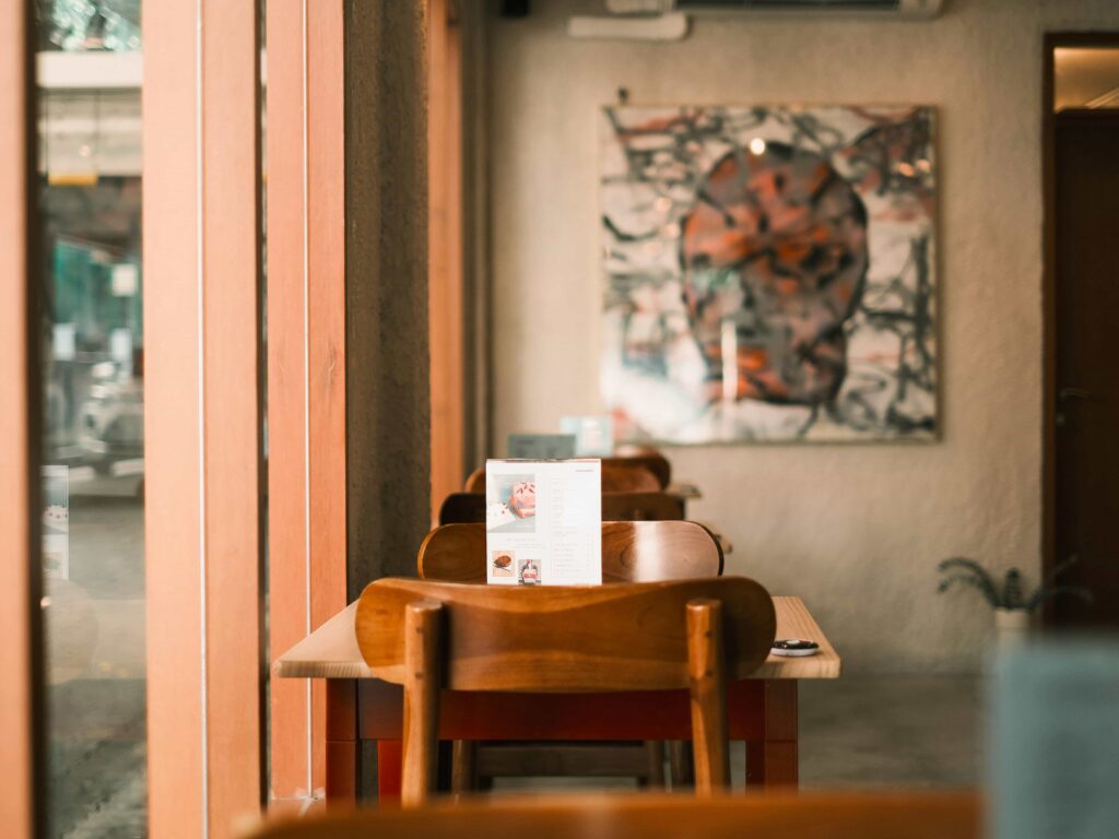 A dinig area showcasing its simplicity in design yet still captivating.